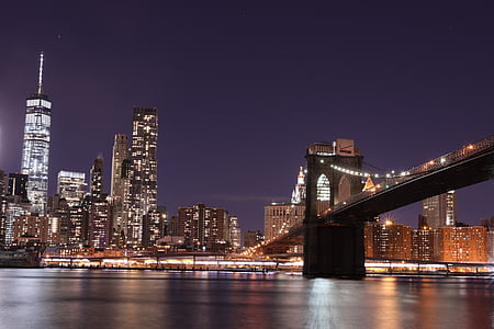 linha do horizonte, Manhattan, Nova Iorque, NYC, paisagem urbana, paisagem, Centro de comércio de mundo