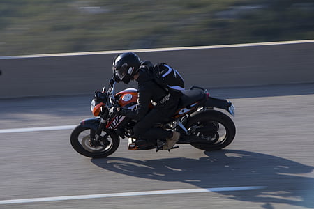 speed, motorcycle, ktm, duke, riding, one person, transportation