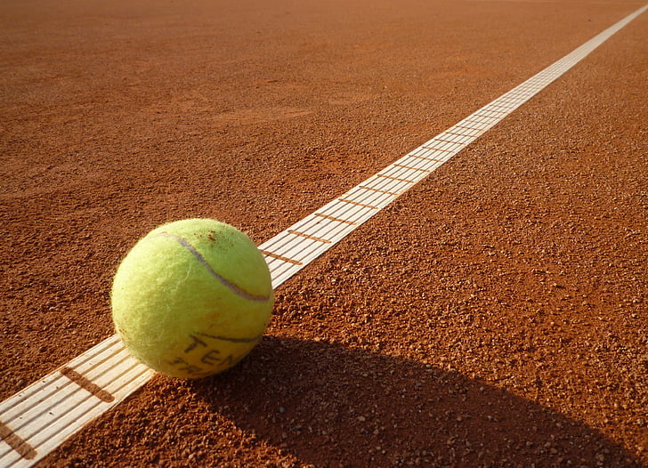 teniski teren, tenis, žuta, lopta, Sport, sportova, sportski