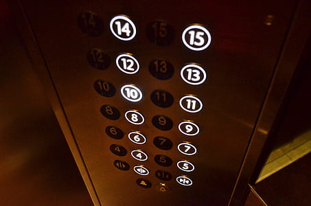 Ascensor, ascensor de passatger, botó d'ascensor, botó de planta