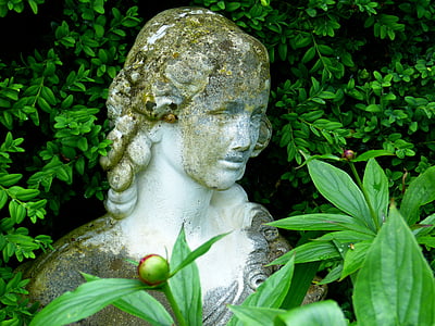 Статуята, фигура, жена, скулптура, лицето, главата, каменна фигура