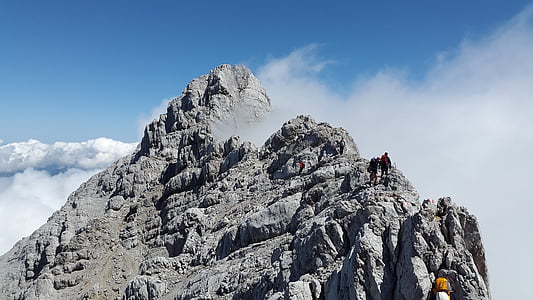 puncak Watzmann yang tengah, batu, Berchtesgadener land, Alpine, pegunungan, Alpen Berchtesgaden, Taman Nasional Berchtesgaden