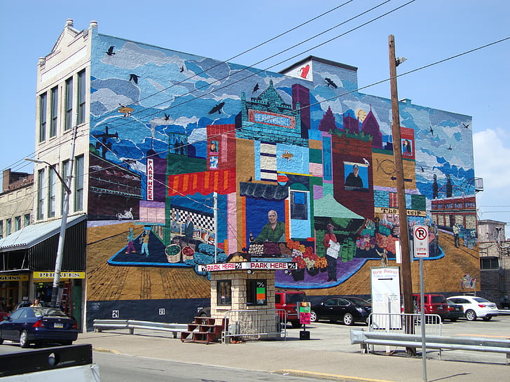 Pittsburgh, Pensylvania, Verenigde Staten, het platform, Straat, stedelijke scène, beroemde markt