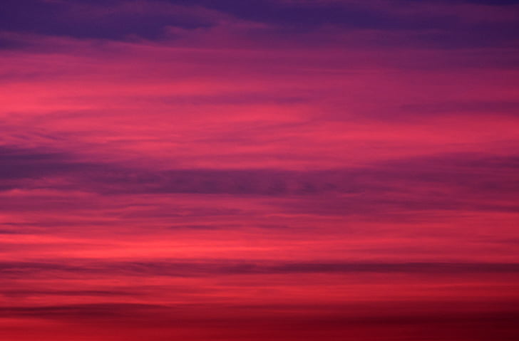 solnedgang, himmelen, skyer, Twilight, rosa, rød