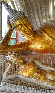 fekvő buddha, Korat, Thaiföld, utazás, templom