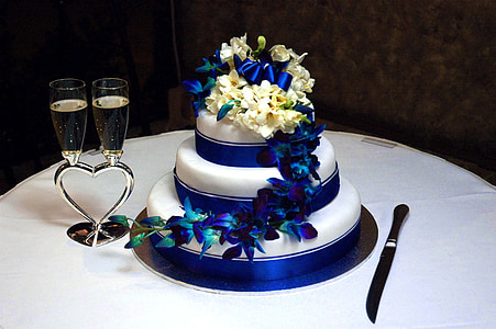 bruidstaart, taart, liefde, heerlijke, ingericht, bruiloft, decoratie