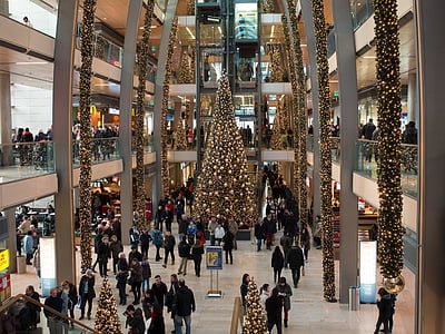 jul, shopping, Hamburg, lampor, Advent, gåvor, guld