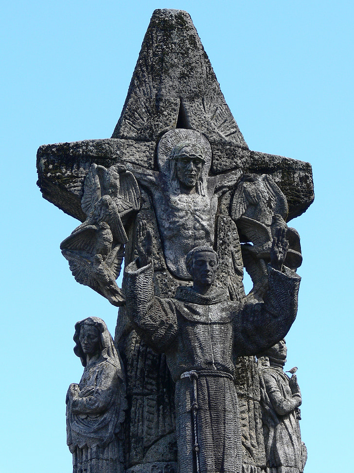 Santiago de Compostella, christelijke, kruisbeeld, Jezus, monument, standbeeld, stenen sculptuur