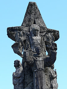 Santiago de compostela, chrześcijańskie, krucyfiks, Jezusa, Pomnik, posąg, Kamienne rzeźby