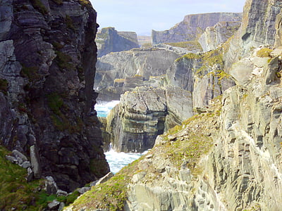 pedras, mar, litoral, paisagem, Irlanda, cabeça de Mizen, Acantilados