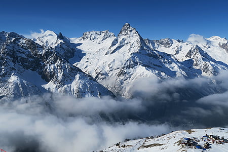 mount, everest, photo, cloud, mountain, snow, winter