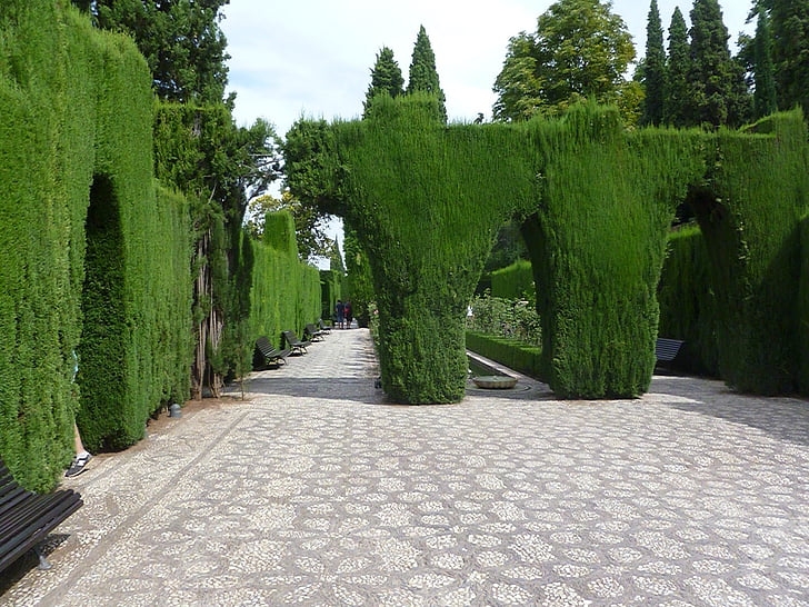 garden, alhambra, andalusia, spain