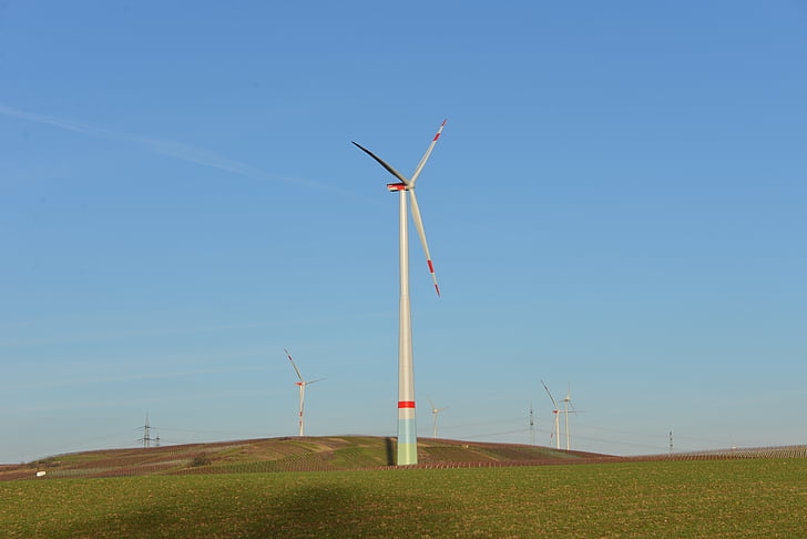 windräder, energije, eko energetika, vetrna energija, nebo, modra, okoljske tehnologije