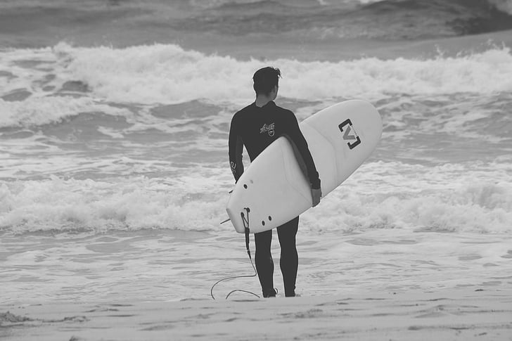 surfer, vējdēlis, sērfošana, okeāns, jūra, ūdens, viļņi