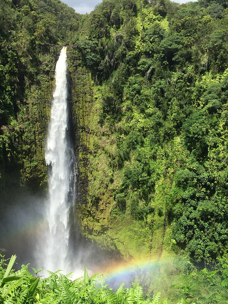 Akaka falls, Havaj, velký ostrov, Duha