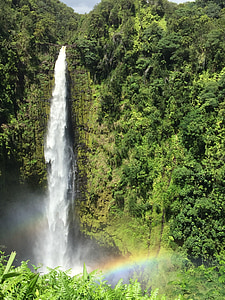 akaka falls, Hawaii, lielā sala, varavīksne