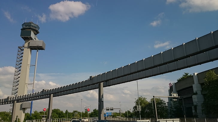 hochbahn, Havaalanı, Düsseldorf, kalkış, seyahat, mimari, Havacılık