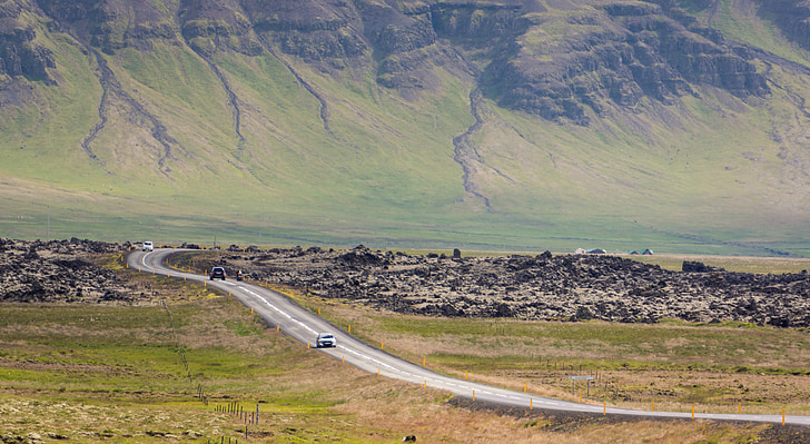 auto, paisatge, roca volcànica, vehicles, carretera, unitat
