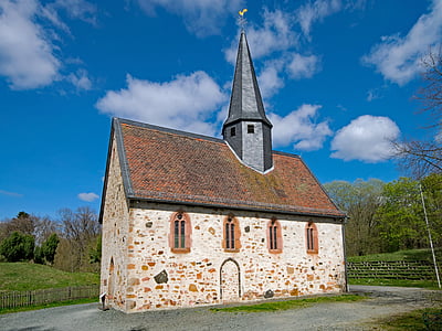 Neu-anspach, Hesse, Alemania, Parque de Hesse, casco antiguo, Iglesia, edad media