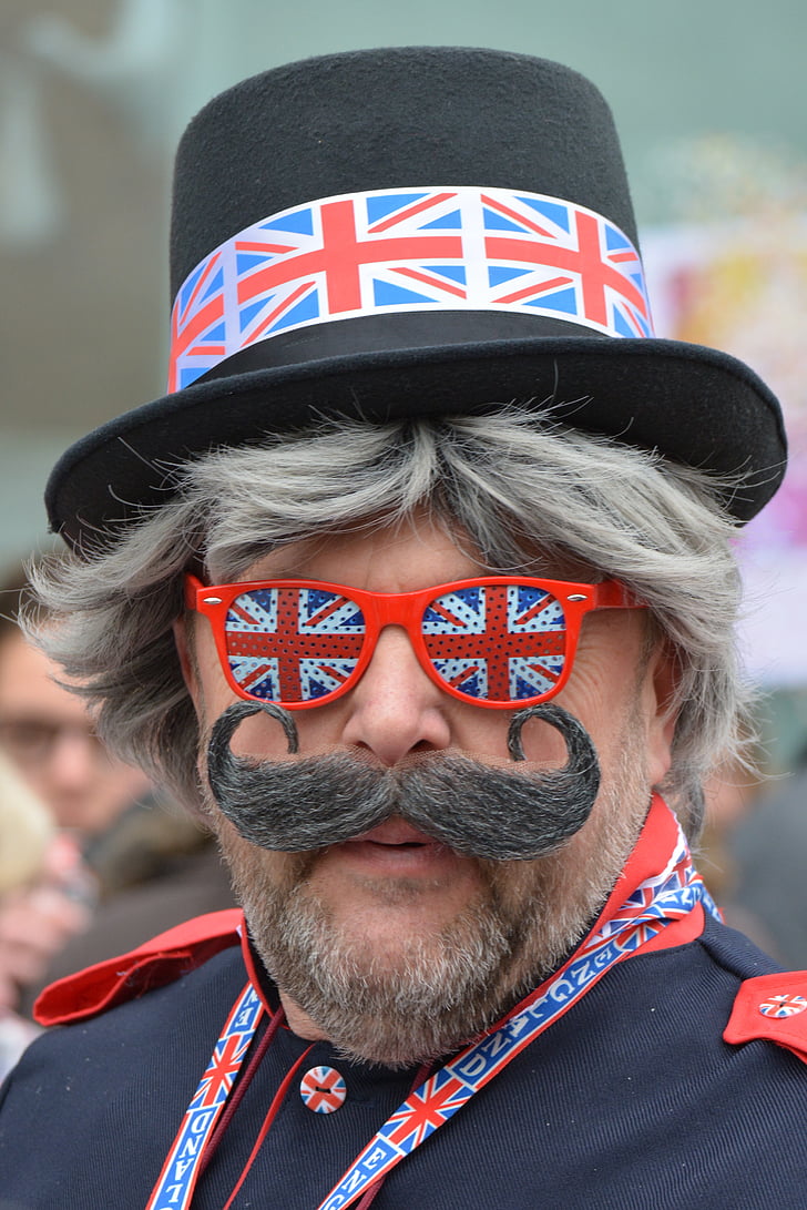 mann, karneval, folk, Storbritannia, kle seg, England, lue