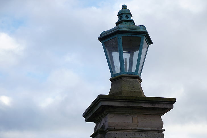 lanterne, Calden, Wilhelmsthal, lampe de rue, lumière, éclairage, enfer