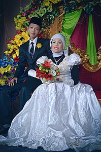 Foto di matrimonio, java su ordinazione, Sungai bahar, matrimonio, Sposa, Abito da sposa, moglie