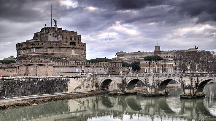 antiga, arquitectura, Pont, edifici, Castel Sant ' Angelo, ciutat, paisatge urbà