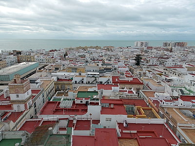 ainava, jumti, Portugāle, Lisabonas, mājas, ēkas, arhitektūra