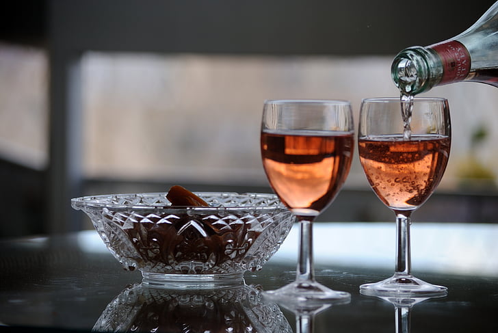 wine, bowls, reflections, glass, wineglass, drink, drinking glass