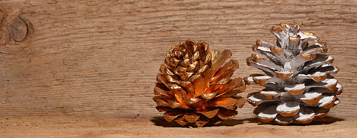 pine cones, gold, wood, background, decoration, pine Cone, nature
