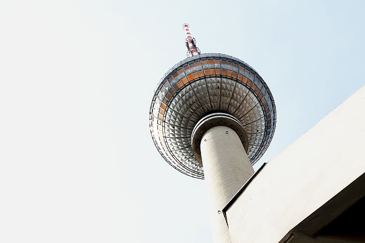 campo de pouso, Aeroporto, Alexanderplatz, Berlim, Torre de comunicação, Fernsehturm, mastro