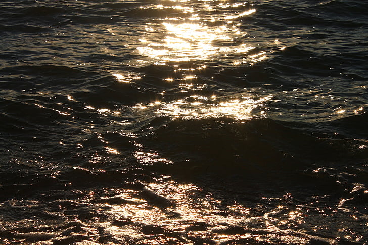 Mar Báltico, mar, pôr do sol, ouro, natureza, água, sol