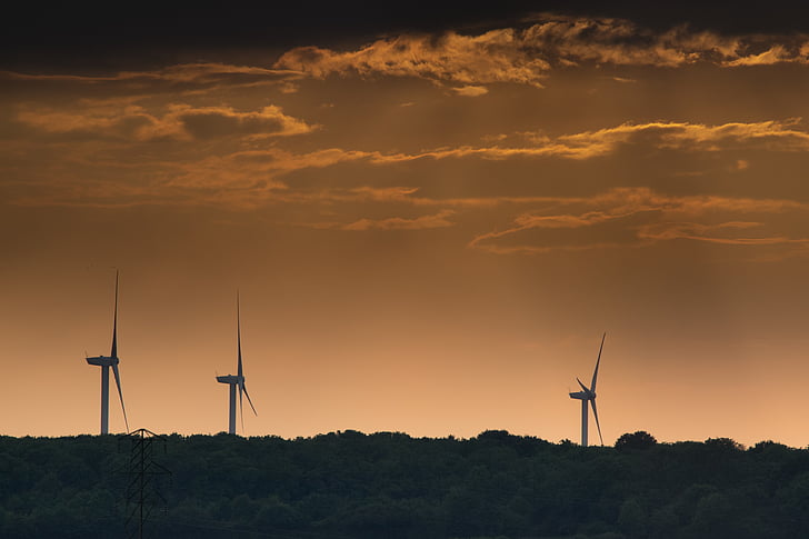 vind, turbine, elektricitet, vindmøller, Sky, alternativ, vedvarende