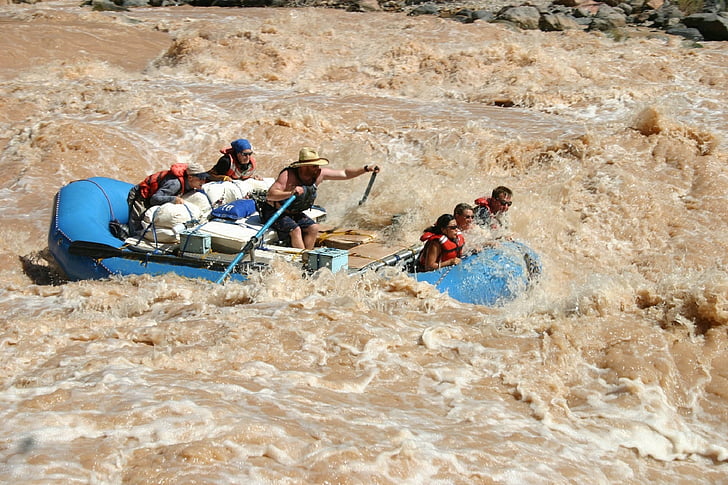 River-rafting, Stromschnellen, Colorado river, Wasser, Boot, Abenteuer, Spaß