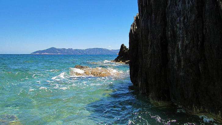 Grecia, Skiathos, Isla, Playa, roca, Islas Espóradas, Mediterráneo