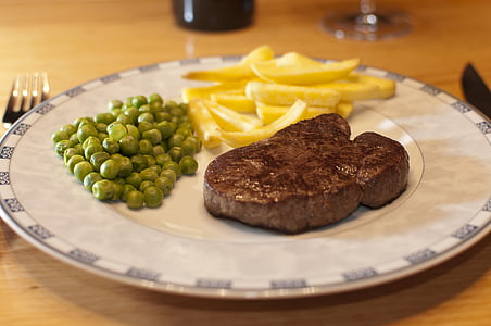 steak, menu, main course, meal, meat, plate, eat