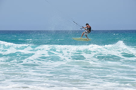 muž, Holding, vody, surfovanie, more, ľudia, Šport