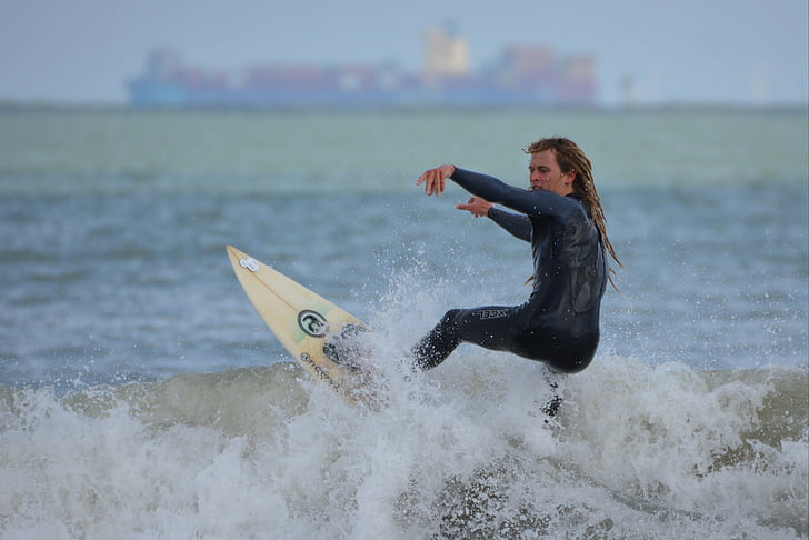 persona que practica surf, ondas, hombre, personas, mar, acción, de surf