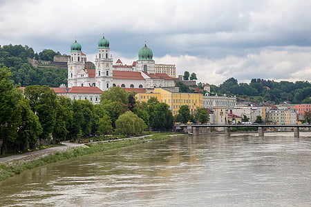 kota tua, Passau, Danube