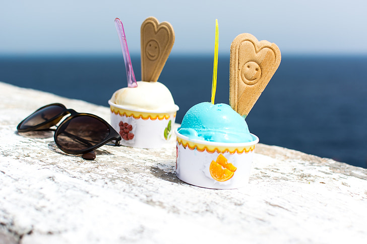 Smurf морозива, десерт, барвистий, смачні, синій, яскраві, заморожені