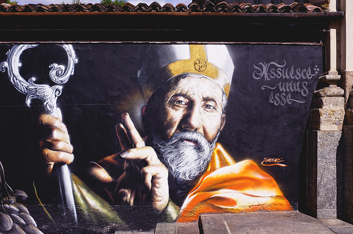 pouliční umění, graffiti, Milan, Itálie