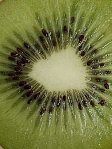 Kiwi, fruita, nuclis, verd