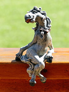 cheval, statue de, Pierre, sculpture, drôle, décoration, animal
