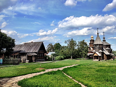 Suzdal, puinen, kirkko, Venäjä, antiikin, Ortodoksinen, perinteinen