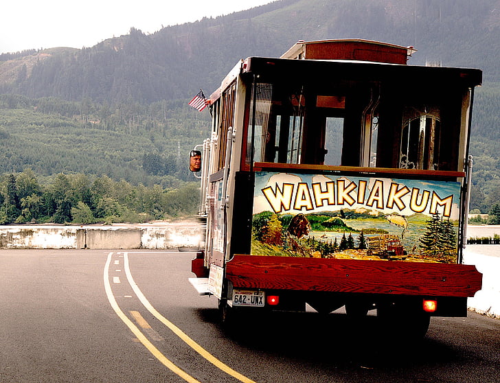 trolly, Washington, Wahkiakum, đường, tham quan, xe buýt, giao thông vận tải