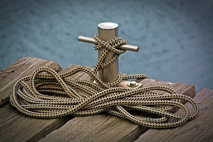 badan air, tali, Dermaga, docking daerah, tali, musim panas, kayu