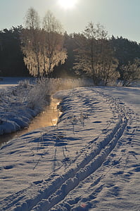 eiskristalle, winter magic, cold, frozen, winter, sunrise, ski run
