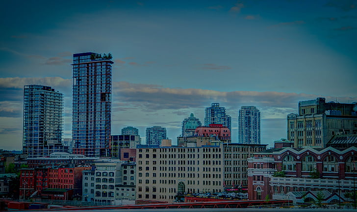 Vancouver, Kanada, Skyline, kulise, stavbe, nebotičnik, arhitektura