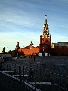 Spasskaya tower, mur de Kremlin, la place rouge, Moscou, Russie