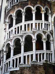 a Palazzo contarini del bovolo, Velence, lépcsők, Olaszország, építészet, épület, történelmi